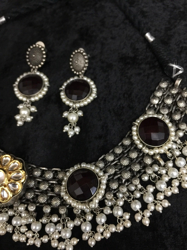 Vintage Artistic Necklace with Earrings - SHIVKA