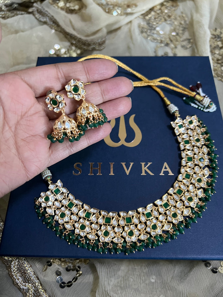 Scintillating Bridal Kundan Necklace with Jhumkas