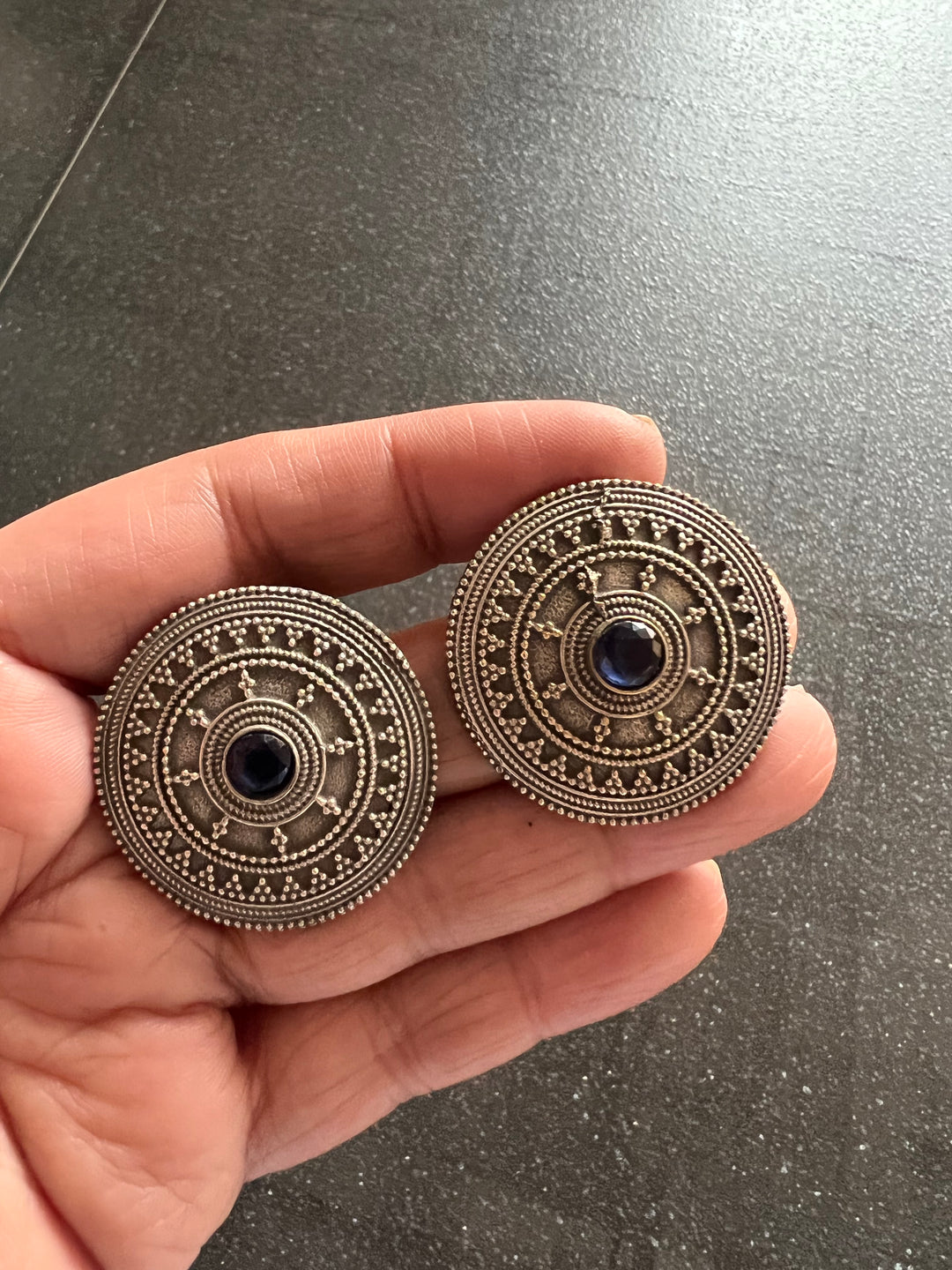 Antique Blue Stone Studs