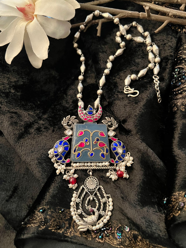 SHIVKA Vintage Pure 925 Silver Pendant Necklace