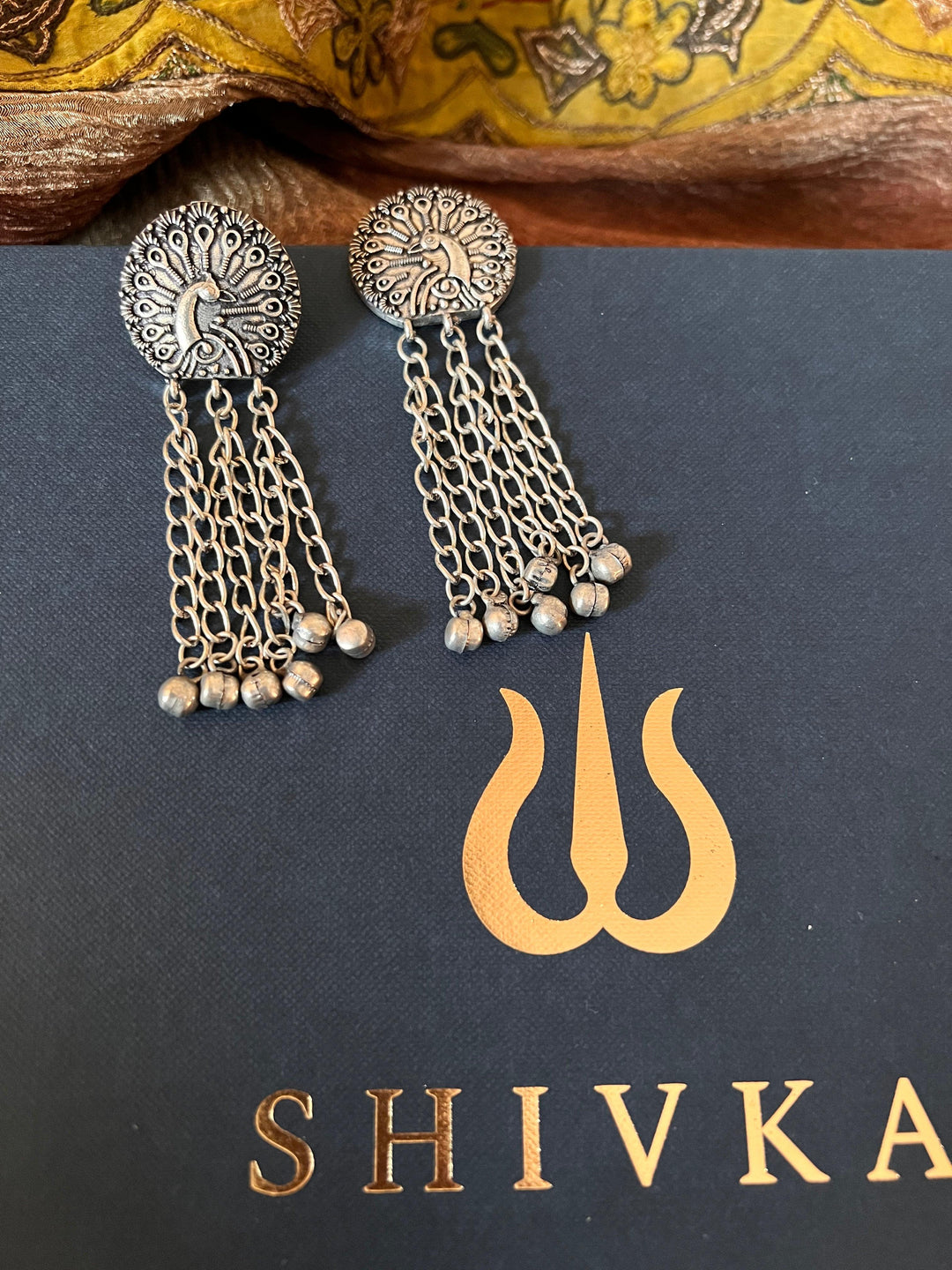 Tasseled Peacock Earrings - SHIVKA