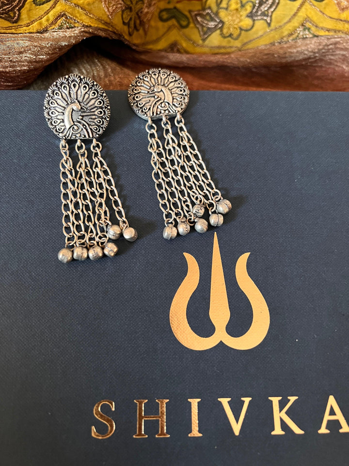 Tasseled Peacock Earrings - SHIVKA