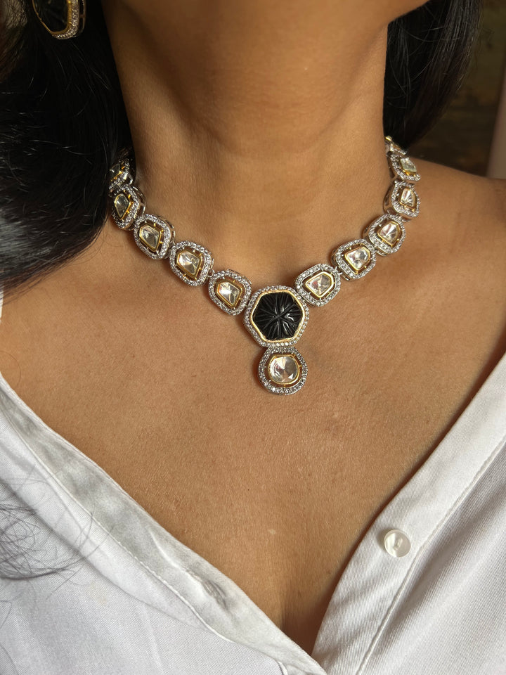 Victorian Kundan Necklace with Earrings