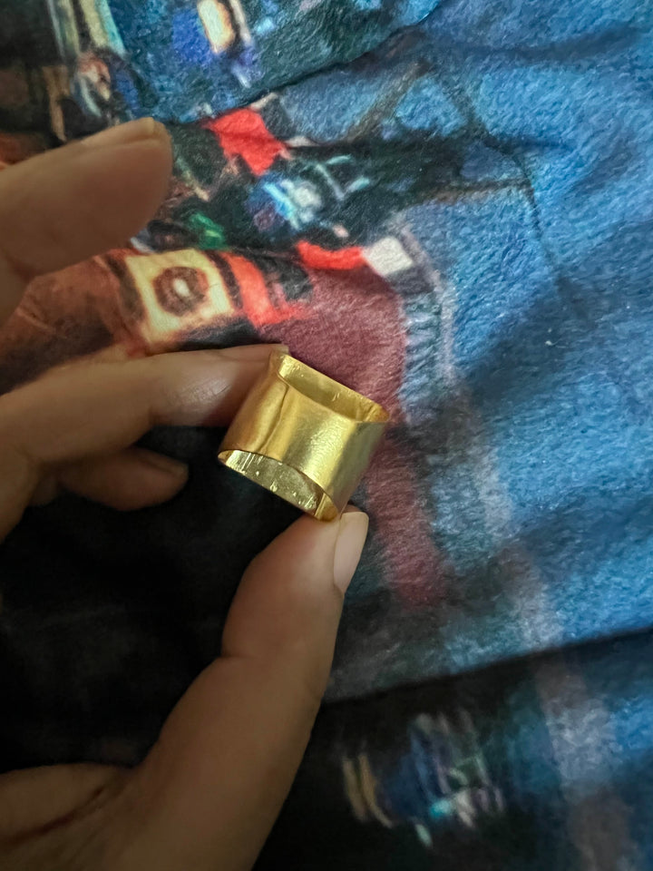 Natural Labradorite Brass Ring