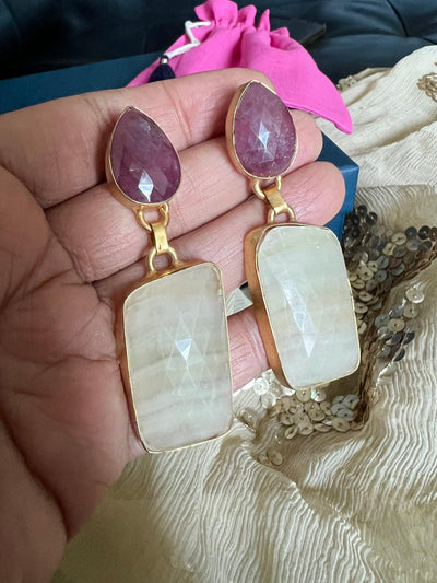 Premium Ruby and Sapphire Earrings - SHIVKA