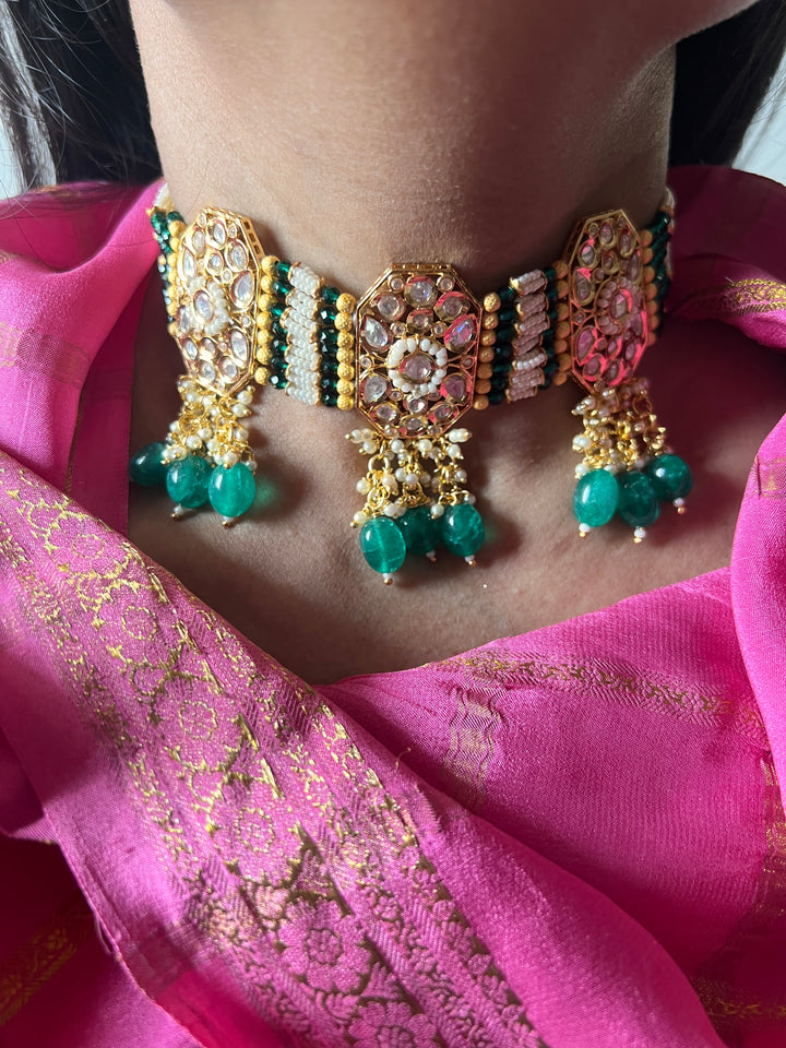Bridal Kundan Choker Necklace with Studs