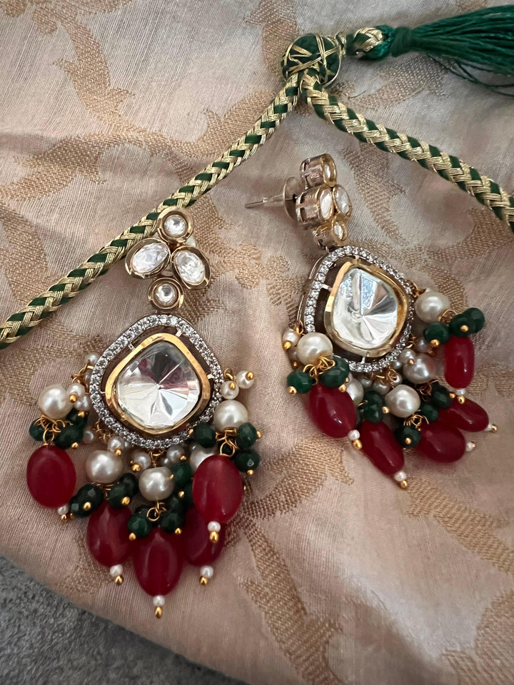 Scintillating Bridal Kundan Choker with Statement Earrings - SHIVKA