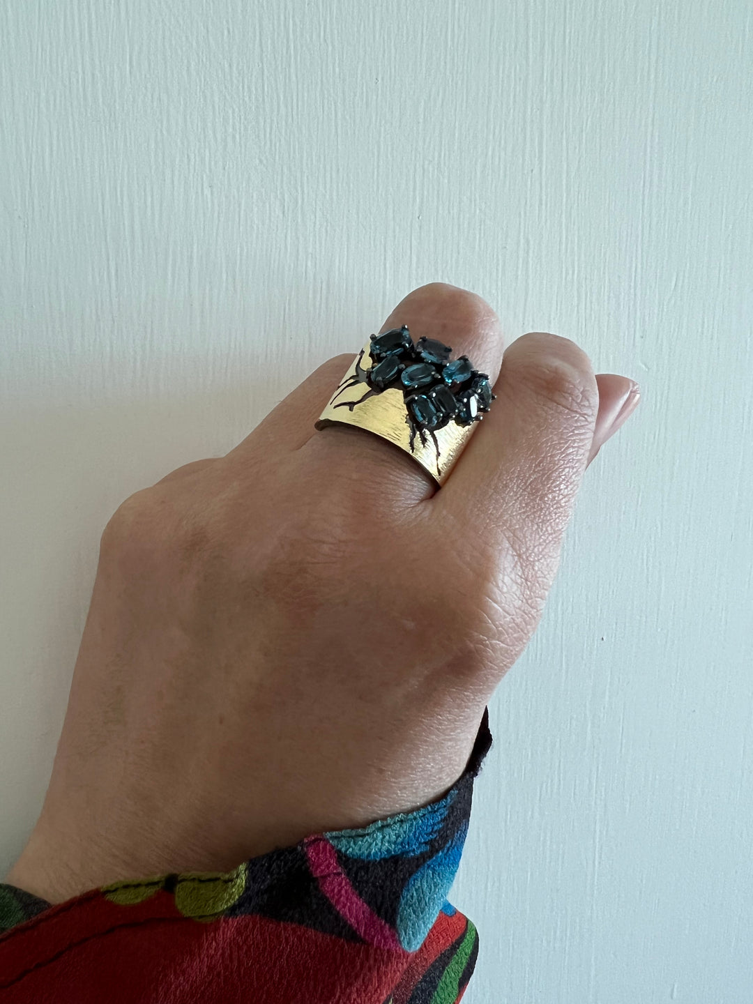 Designer Pure Silver Blue Topaz Ring