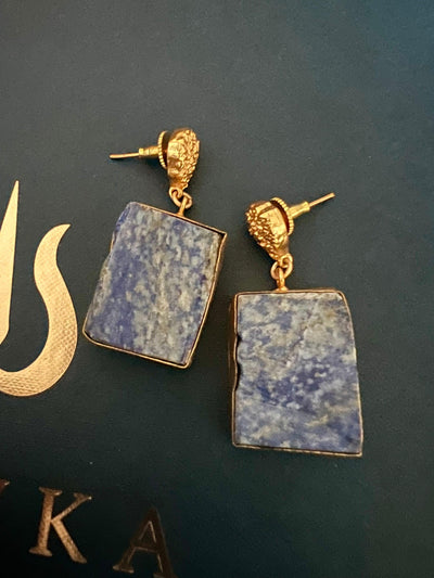 Statement Lapis Lazuli Danglers - SHIVKA