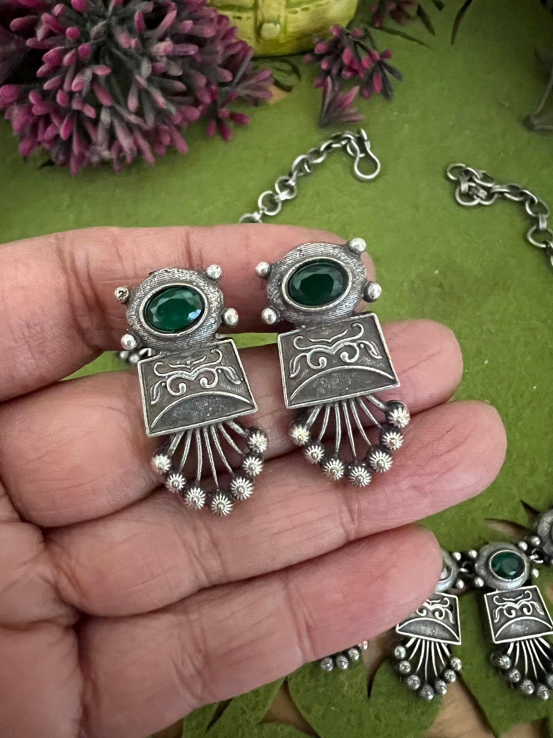 Antique Collar Necklace with Statement Studs