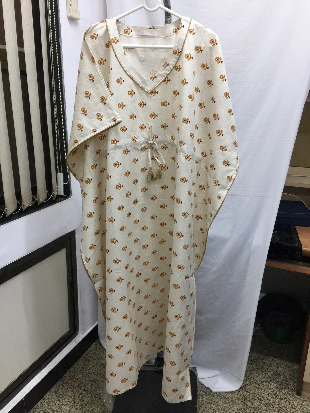 Indian Print Cotton Kaftan - SHIVKA