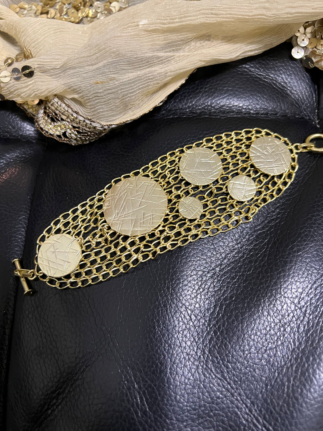 Statement Gold Mesh Bracelet