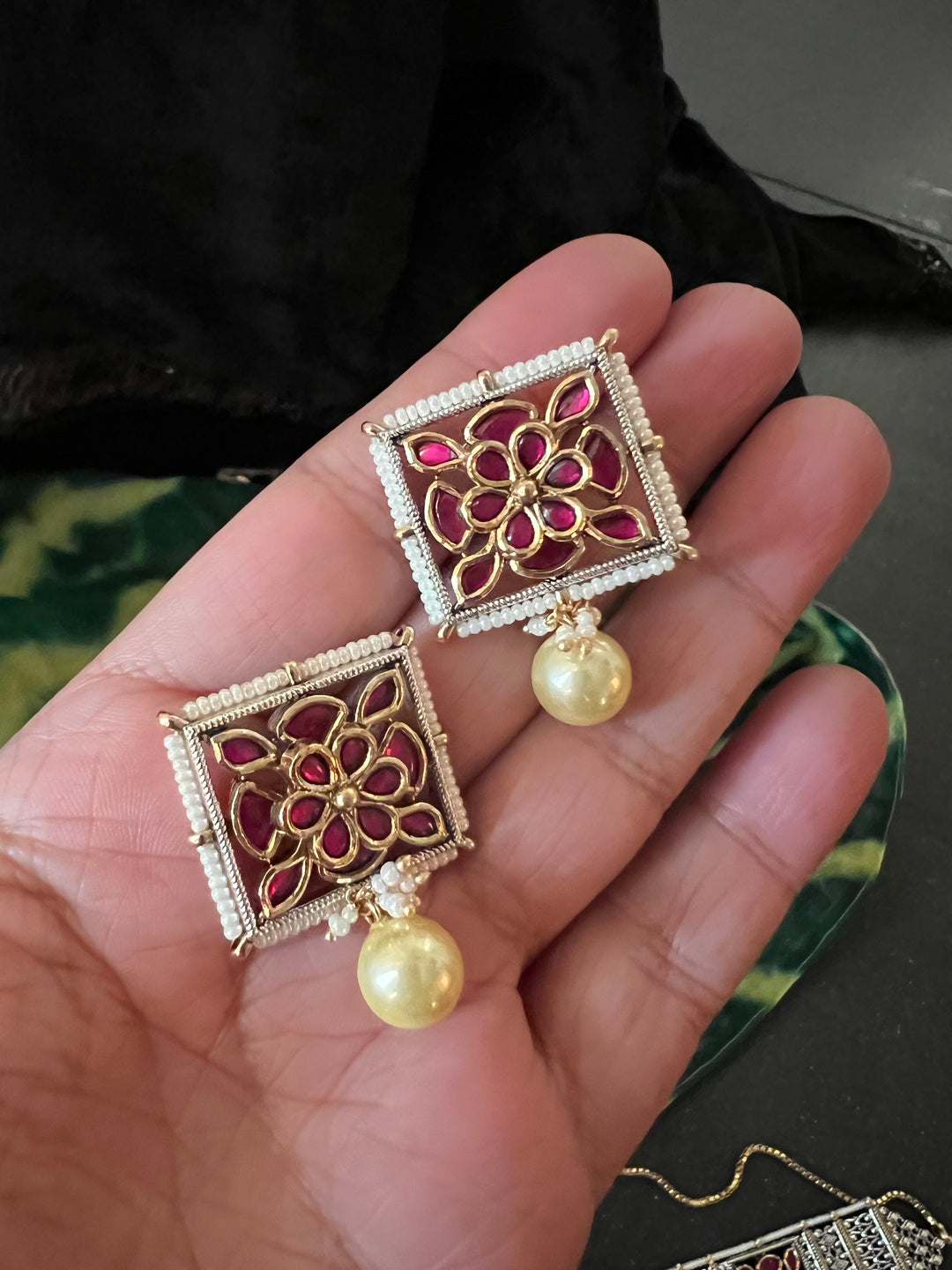 Fusion Silver Kundan Choker with Earrings