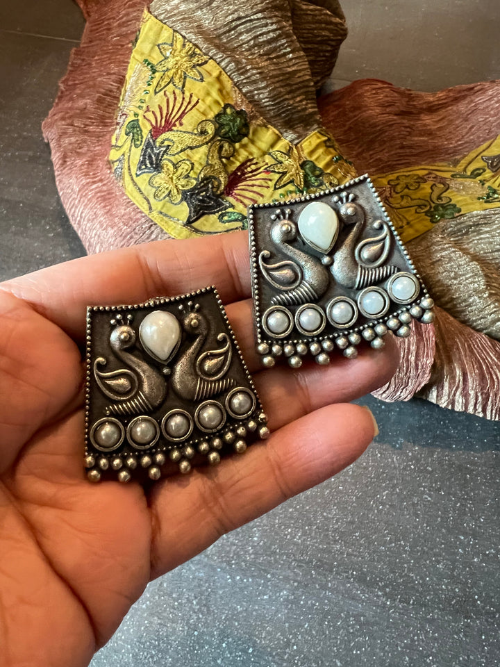 Antique Twin Peacock Earrings