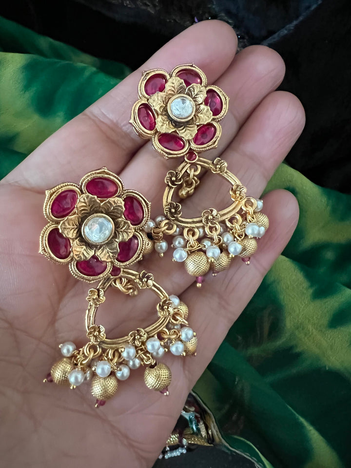 Kundan Wedding Collar Necklace with Earrings