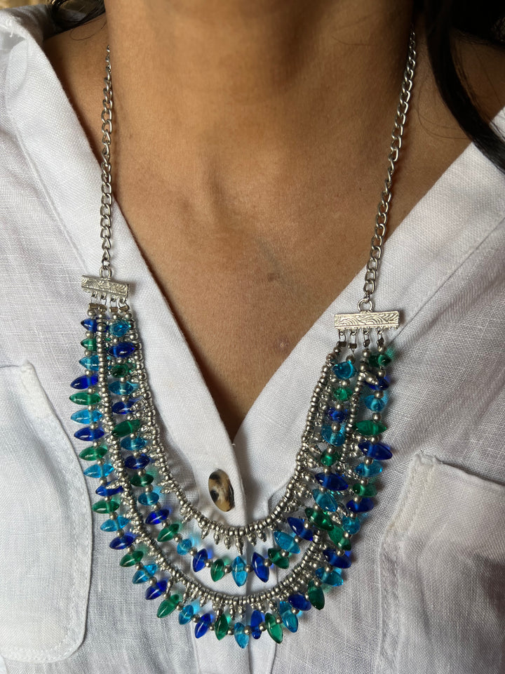 Beaded Necklace with studs