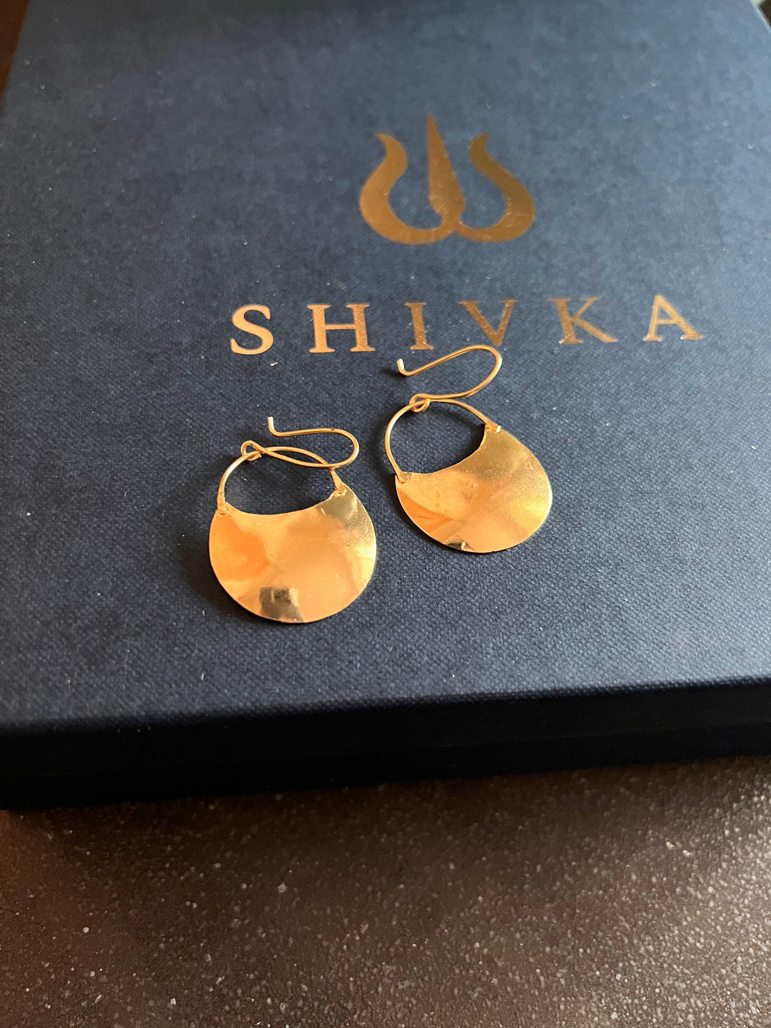 Minimalist Gold Tone Danglers - SHIVKA
