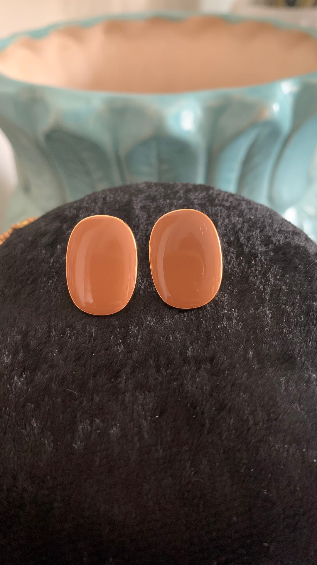 Boho Brown Beaded Necklace with Stone Studs