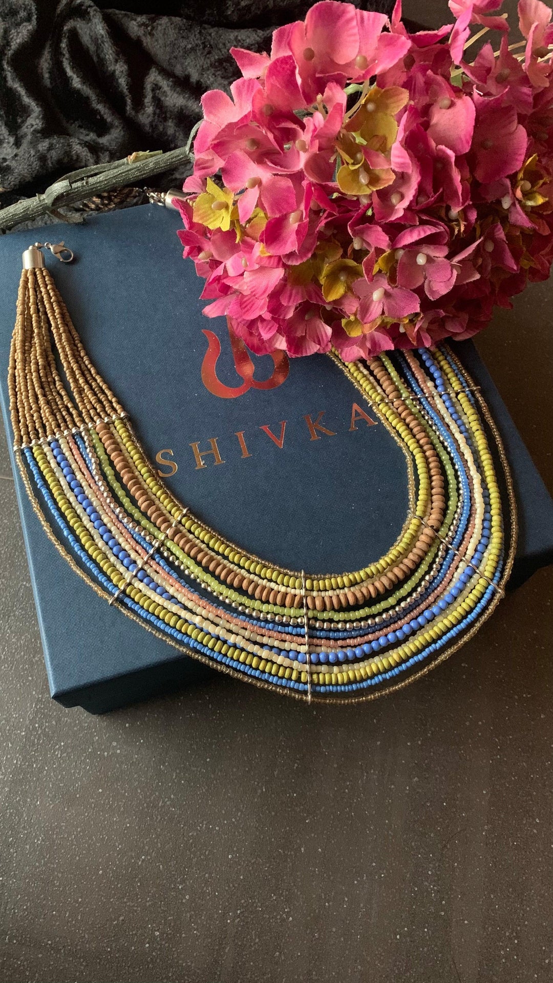 Statement Beaded Necklace - SHIVKA