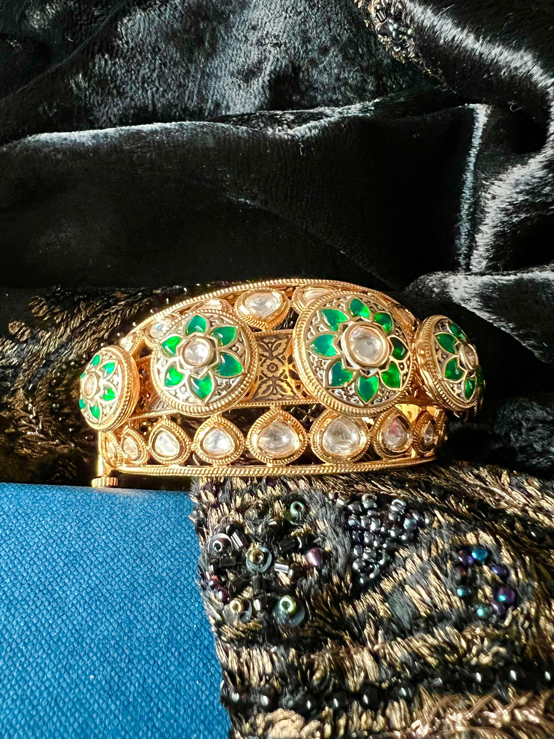 Statement Wedding Kundan Cuff - SHIVKA