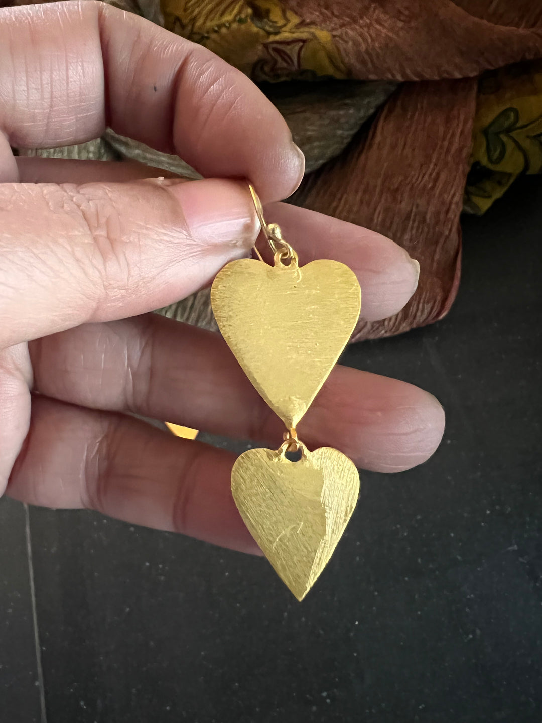 Double Heart Danglers