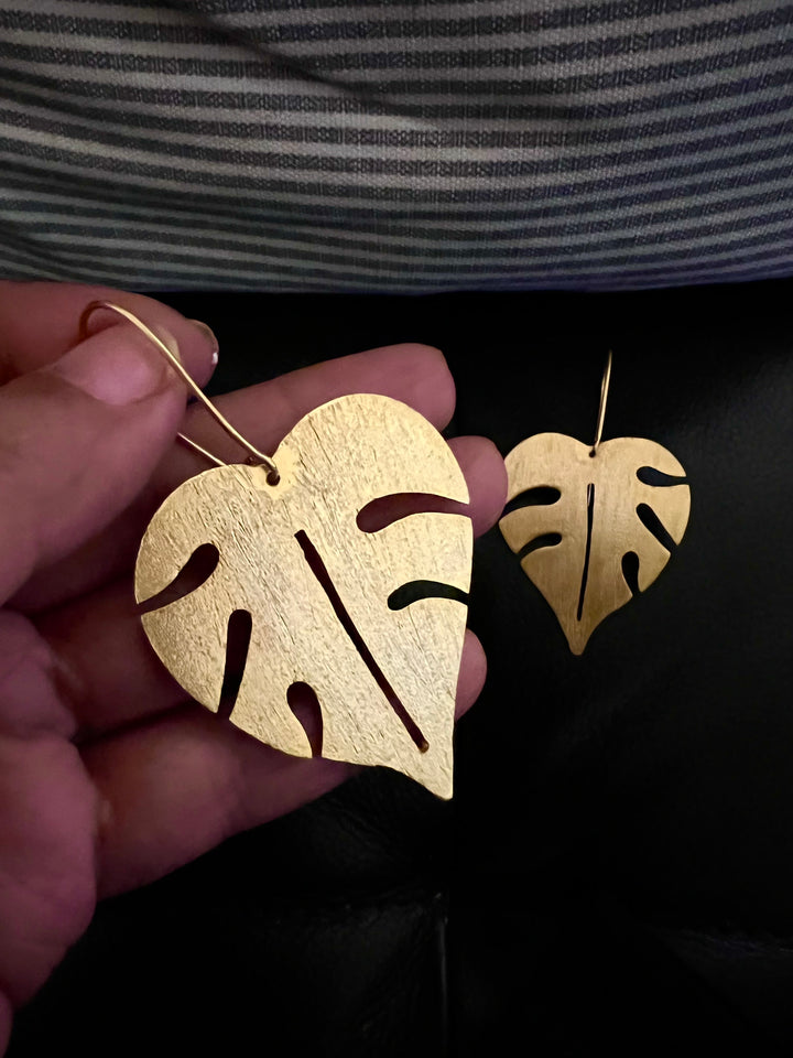 Gold Tone Leaf Danglers