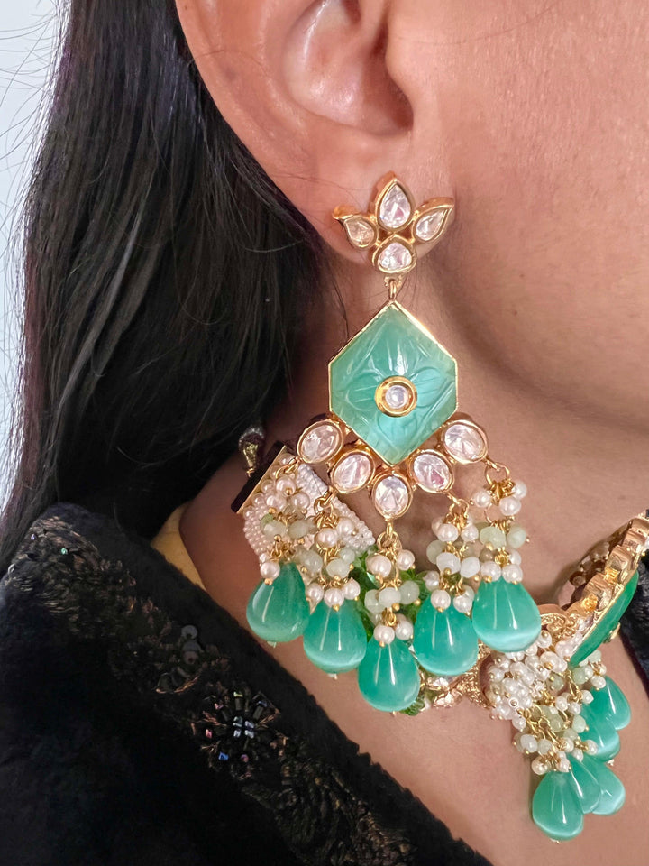 Gorgeous Kundan Choker with Statement Earrings - SHIVKA