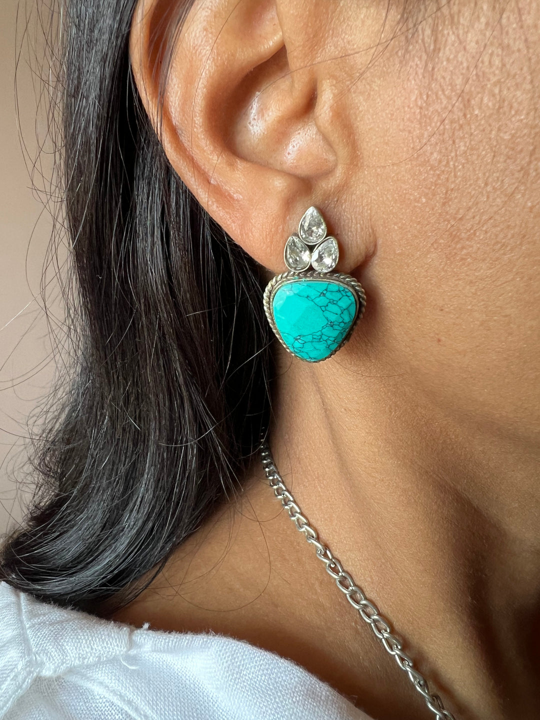 Beaded Necklace with studs