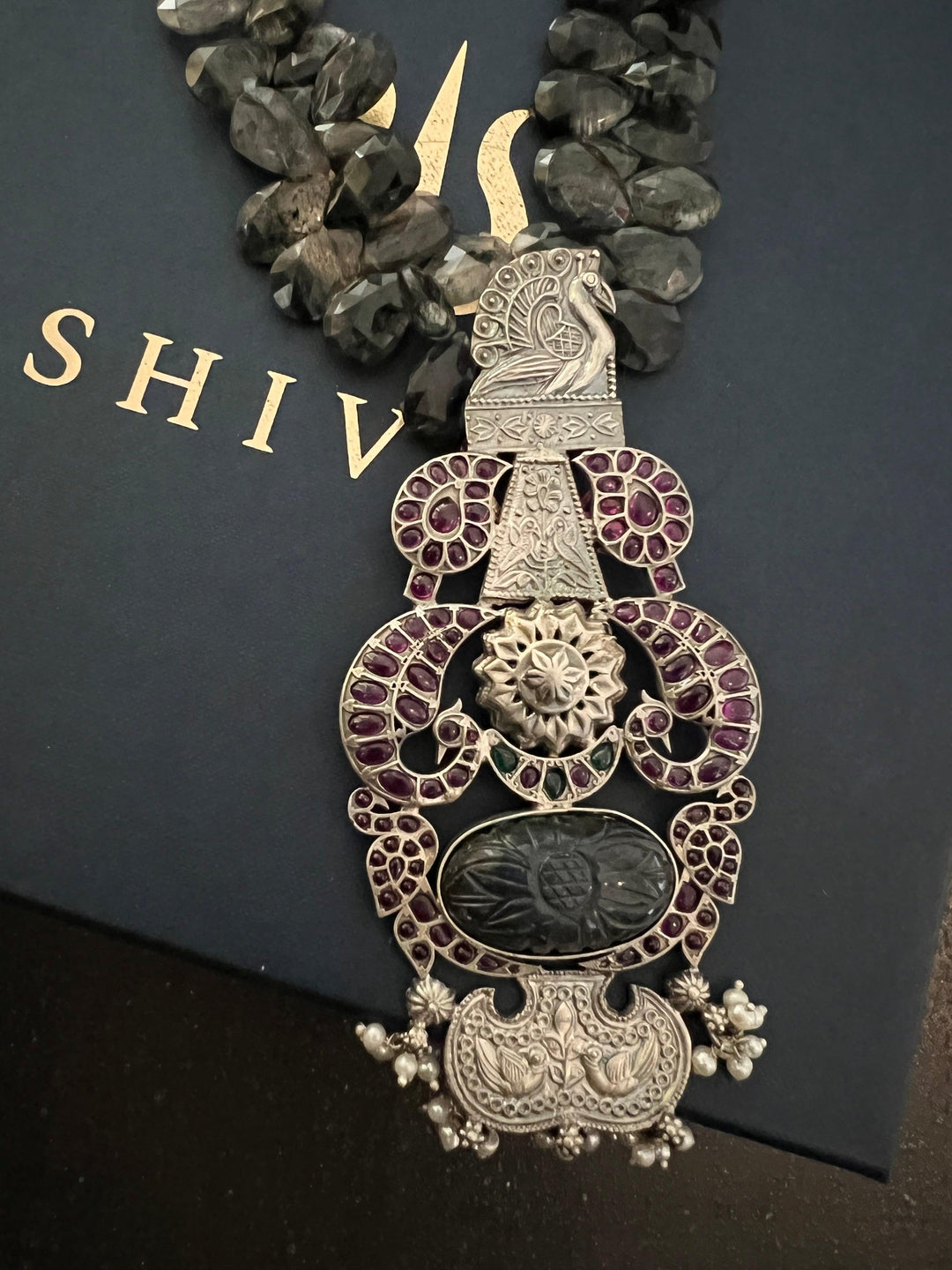 Moss Rutile Pure 925 Silver Necklace - SHIVKA