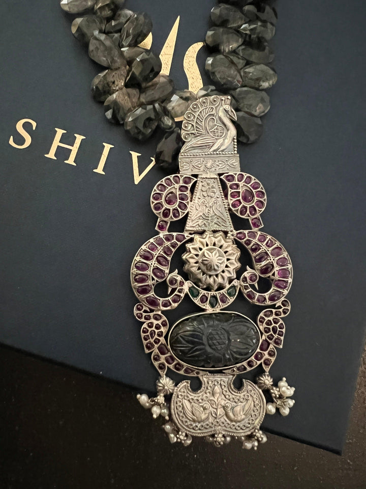 Moss Rutile Pure 925 Silver Necklace - SHIVKA