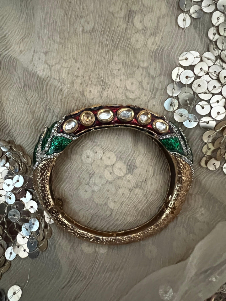 Vintage Enamelled Kundan Bracelet - SHIVKA