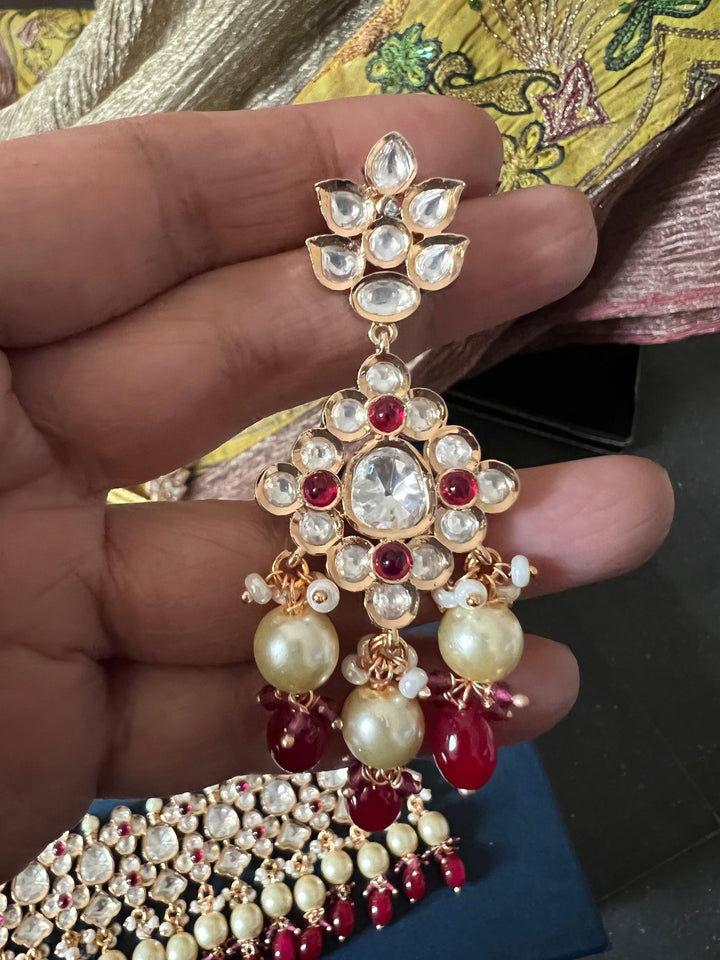Scintillating Bridal Kundan Choker with Earrings and Maangtikka - SHIVKA