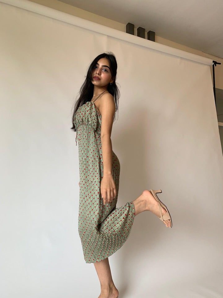 String Tie Midi Dress - SHIVKA