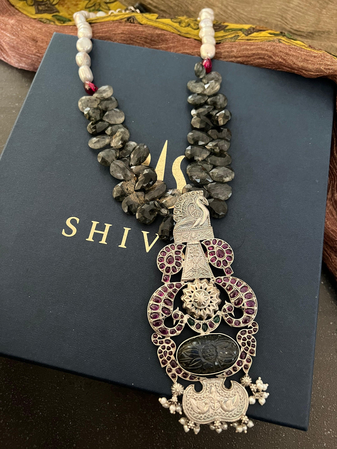 Moss Rutile Pure 925 Silver Necklace - SHIVKA