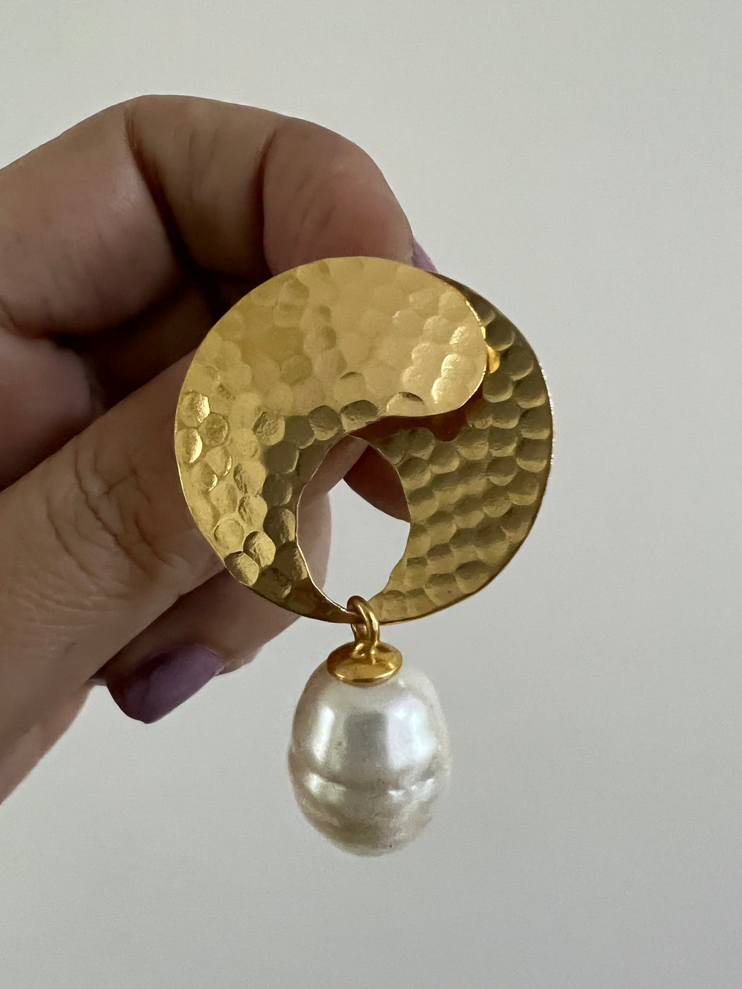 Classy Pearl Drop Gold Tone Earrings