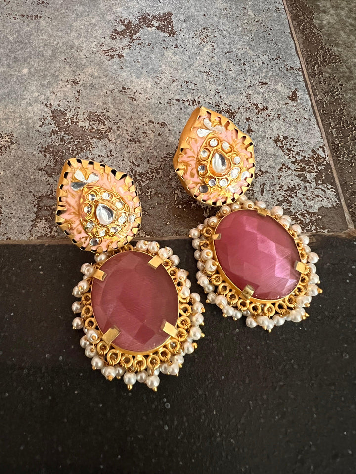 Pink Gemstone Earrings - SHIVKA
