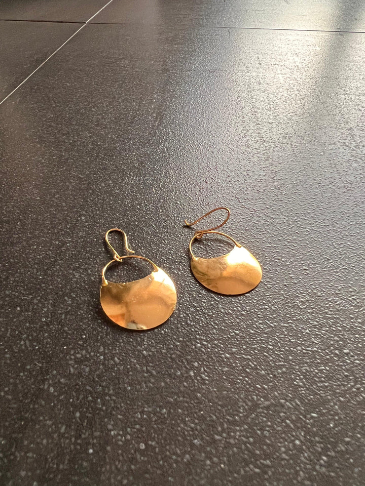 Minimalist Gold Tone Danglers - SHIVKA