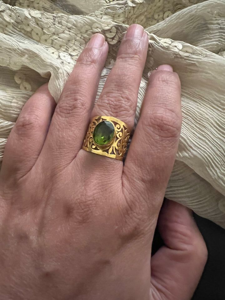 Beautiful Cut-work Amethyst Ring