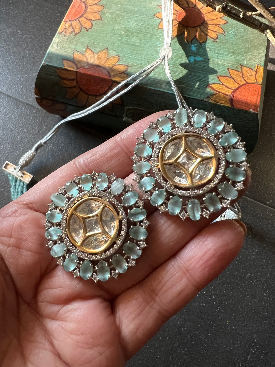 Victorian Kundan Choker Necklace with Earrings