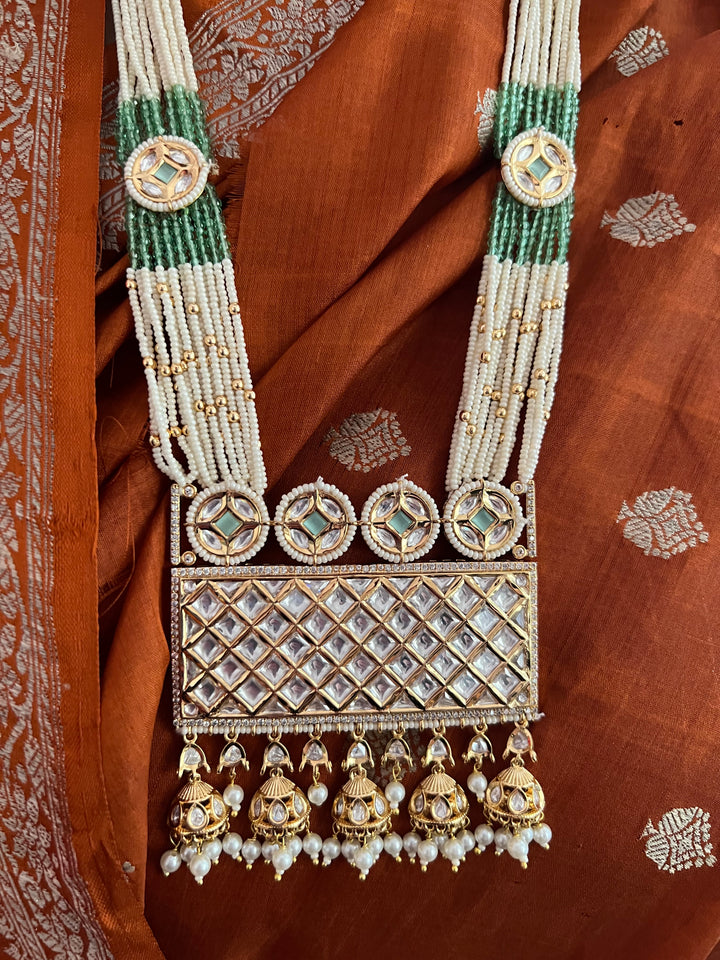Beautiful Kundan Long Necklace with Statement Earrings