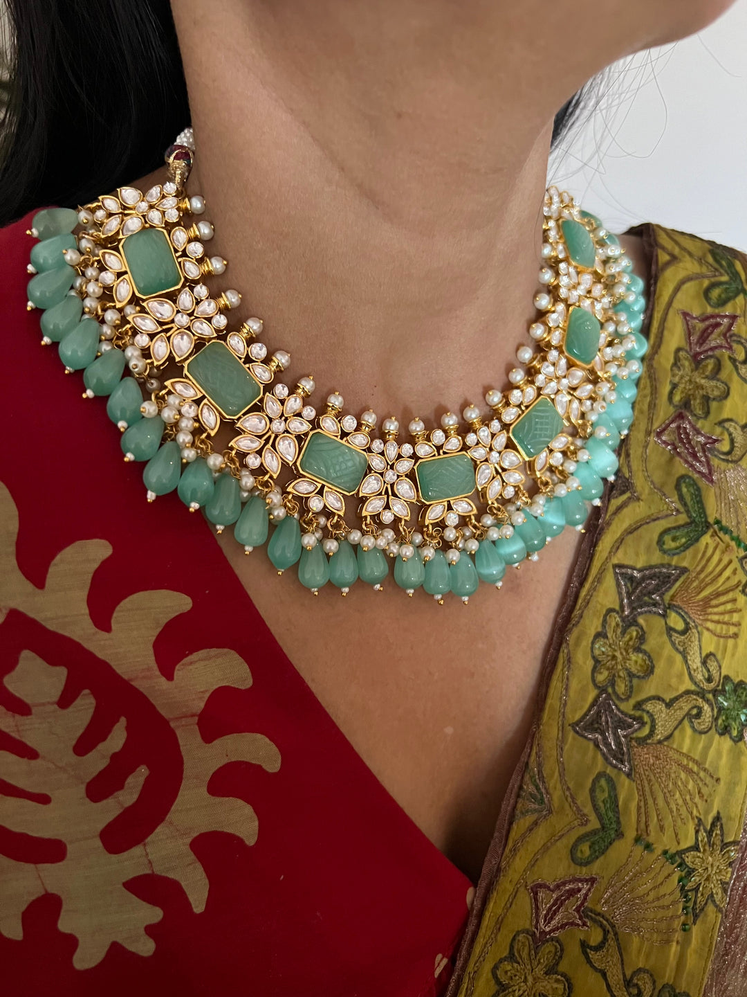 Royal Bridal Choker Necklace with Earrings and Maangtikka