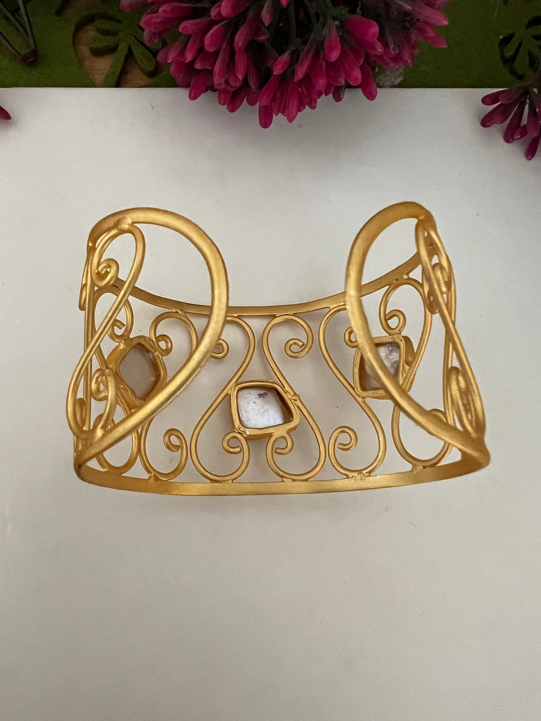 Fresh Water Baroque Pearl Open Cuff