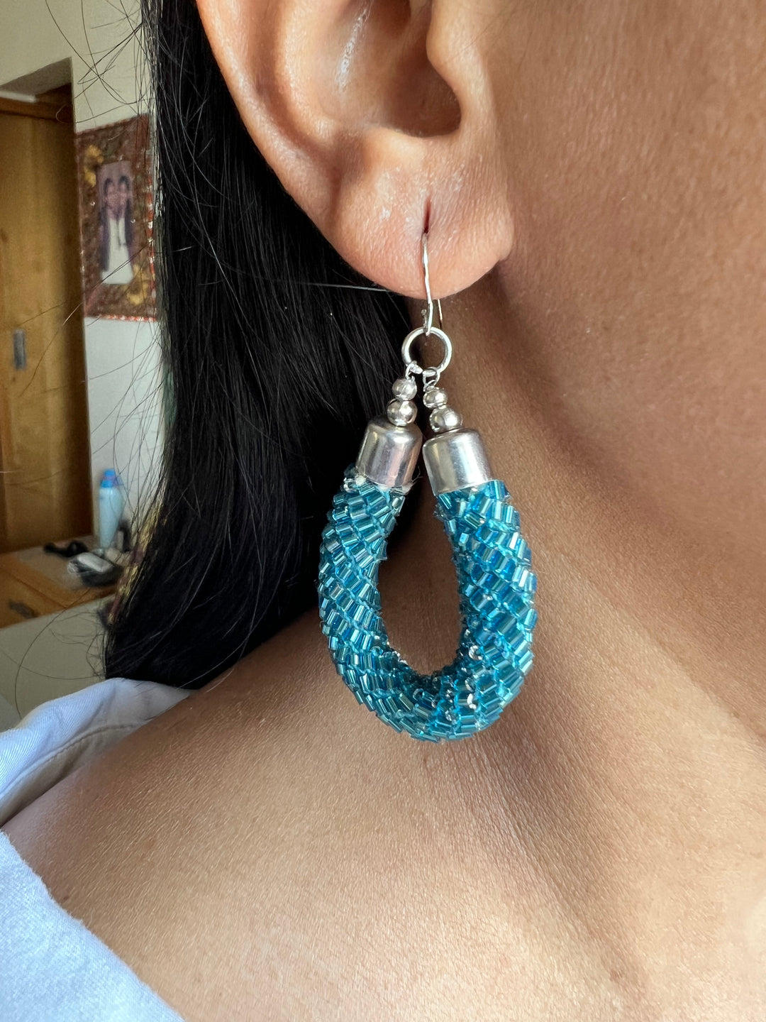 Gorgeous Beaded Hoop Danglers