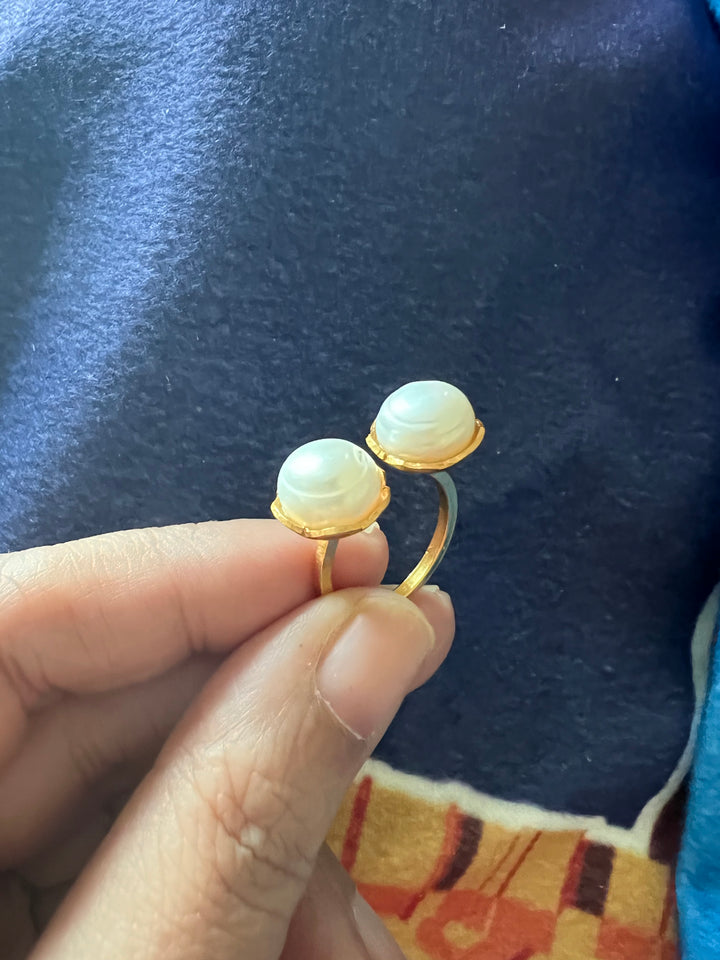 Twin Pearl Ring
