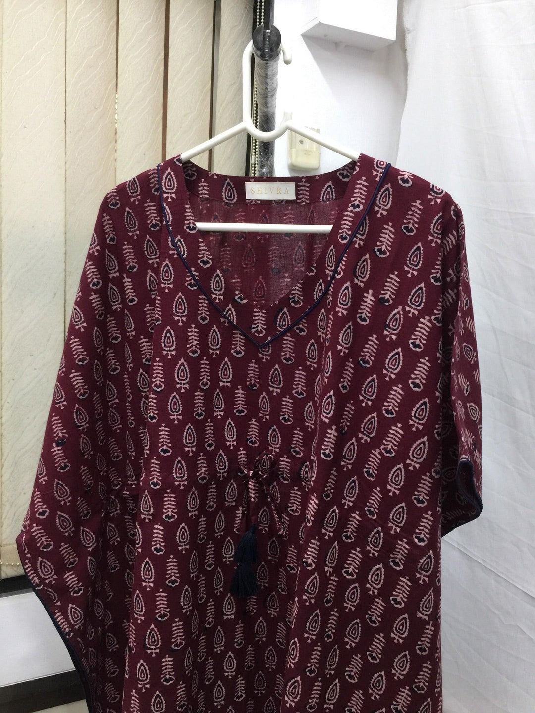 Indian Print Cotton Kaftan - SHIVKA