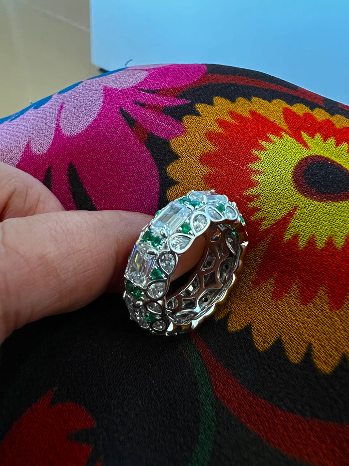 Designer Pure Silver Cubic Zirconia Ring