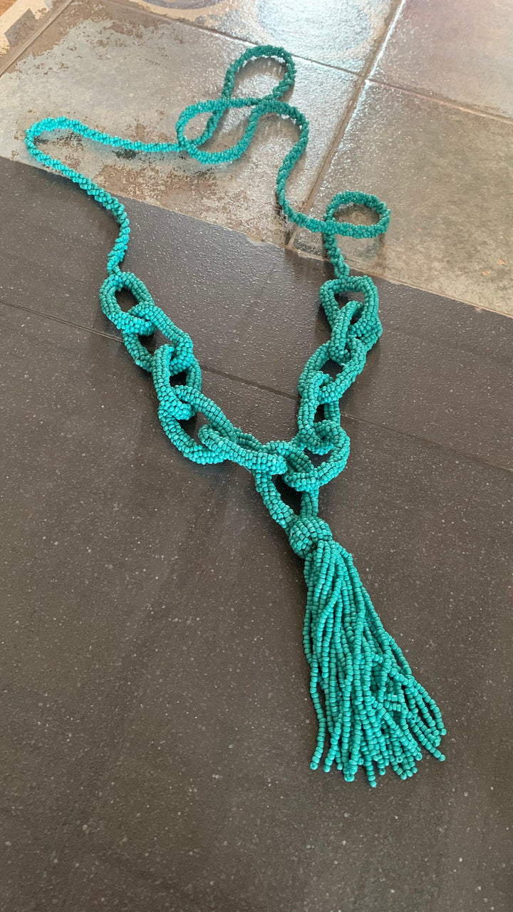 Statement Double Layered Beaded Necklace - SHIVKA