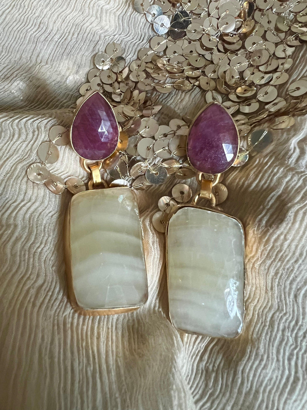 Premium Ruby and Sapphire Earrings - SHIVKA