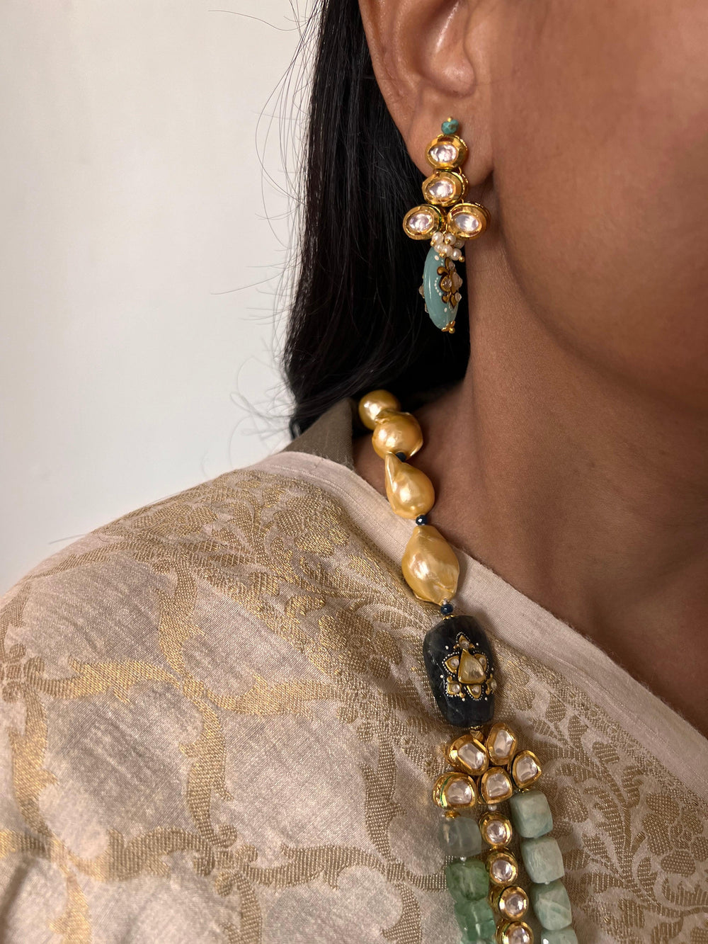 Vintage Fusion Necklace with Earrings - SHIVKA