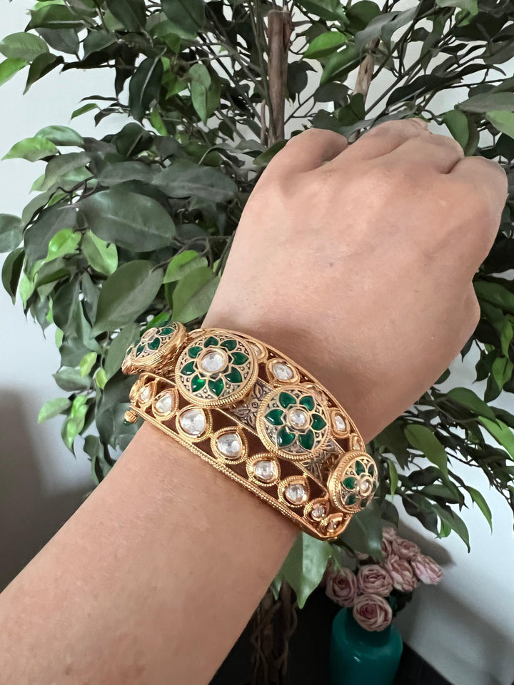 Statement Wedding Kundan Cuff - SHIVKA